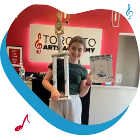 toronto music lesson student with trophy award